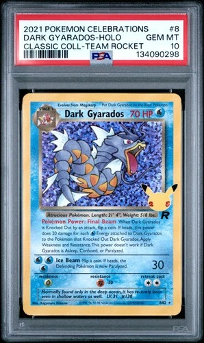 2021 POKEMON CELEBRATIONS CLASSIC COLLECTION  #8 DARK GYARADOS-HOLO PSA 10