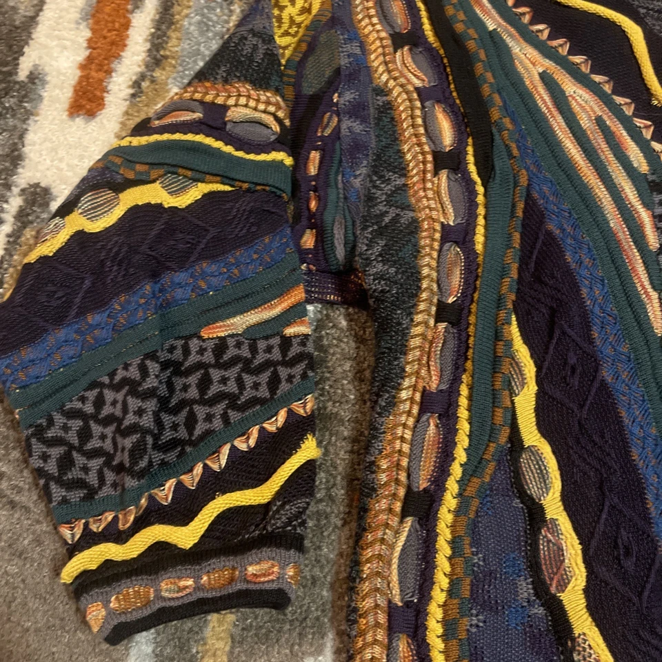 Suéter Cuello Redondo Vintage Años 90 Tundra Canadá Tejido 3D Estilo Coogi Talla XL Foto 4 de 4