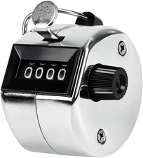 Metal Handheld Tally Counter, Clicker Counter with 4 Digit Display, Hand Mechani