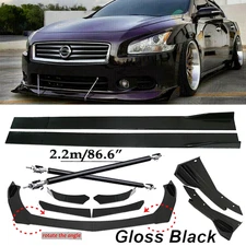 Front Bumper Lip Spoiler Side Skirt Body Kit Glossy For Nissan Altima Sentra M