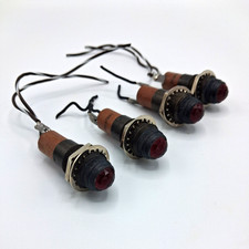 4 Jeweled Red Signal Indicator Lights Vintage Audio *Untested