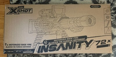ZURU X-Shot Insanity Motorized Rage Fire Gatling Blaster 72 Darts Tripod NEW