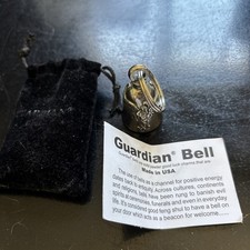Vintage Guardian Bell- Angel with wings made in USA velvet pouch**** NEW****