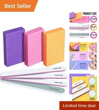 Luxury Nail Care Kit: Buffers, 100/180 Grit Files  Polishing Tool in 3 Colors