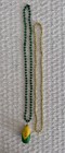 CORN COB New Orleans MARDI GRAS Style Green Beaded Necklace + Plain Gold Beads — photo 4