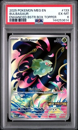 2025 POKEMON MEG EN-MEGA EVOLUTION ENHANCED BOOSTER BOX TOPPER BULBASAUR PSA 6