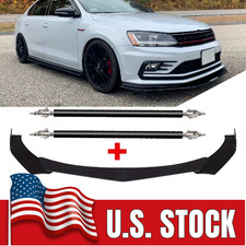 Front Bumper Lip Spoiler Splitter Strut Rods Glossy Black For Volkswagen Jetta Front Bumper Lip Spoiler Splitter Strut Rods Glossy Black For Volkswagen Jetta