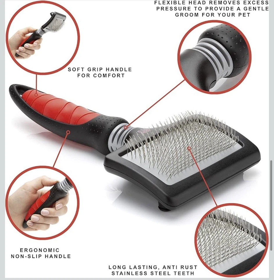 Mikki Dog, Cat, Puppy, Kitten Grooming Hard Pin Slicker Brush - - Image 2 of 4