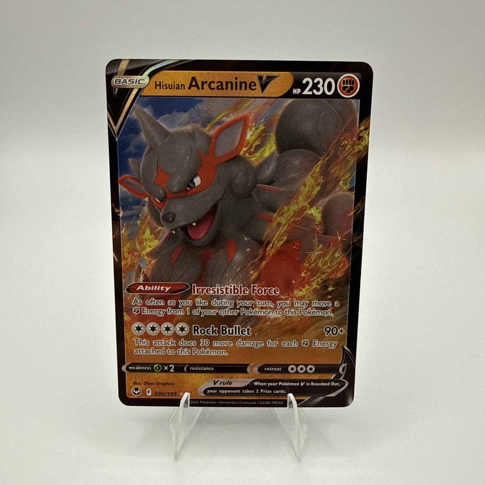 Hisuian Arcanine V 90/195 Pokemon card - NM