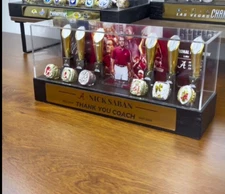 Nick Saban Alabama Crimson Tide Football Championshi Trophy & RingS Display Case