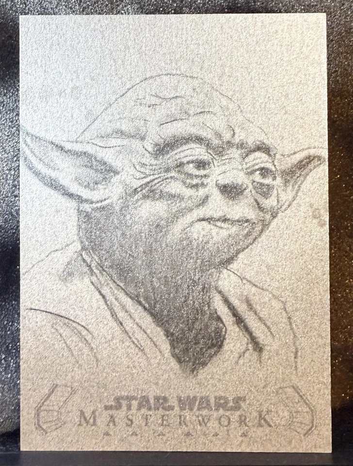 2020 Topps Star Wars Masterwork Yoda Sketch By Angel S. Aviles!!! 🔥 - Image 3 of 4