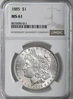 1885-P  $1  MORGAN SILVER DOLLAR  "PHILADELPHIA MINT"  NGC MS61 #8675095-011