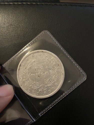 1859 Colombia 1 Peso Bogota Silver Coin 