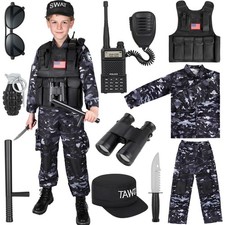 Luucio SWAT Police Costume for Kids, Kids Police Officer Costume for Boys wit...