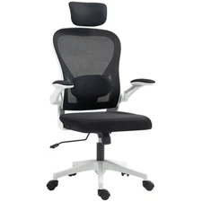 Ergonomic Office Chair, High Back Desk Chair with Flip-up Armrest, Rotatable ...