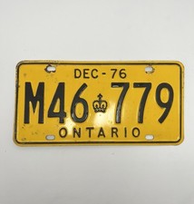 ONTARIO LICENSE PLATE 1976 / M46 779 /1976 ONTARIO LICENSE PLATE