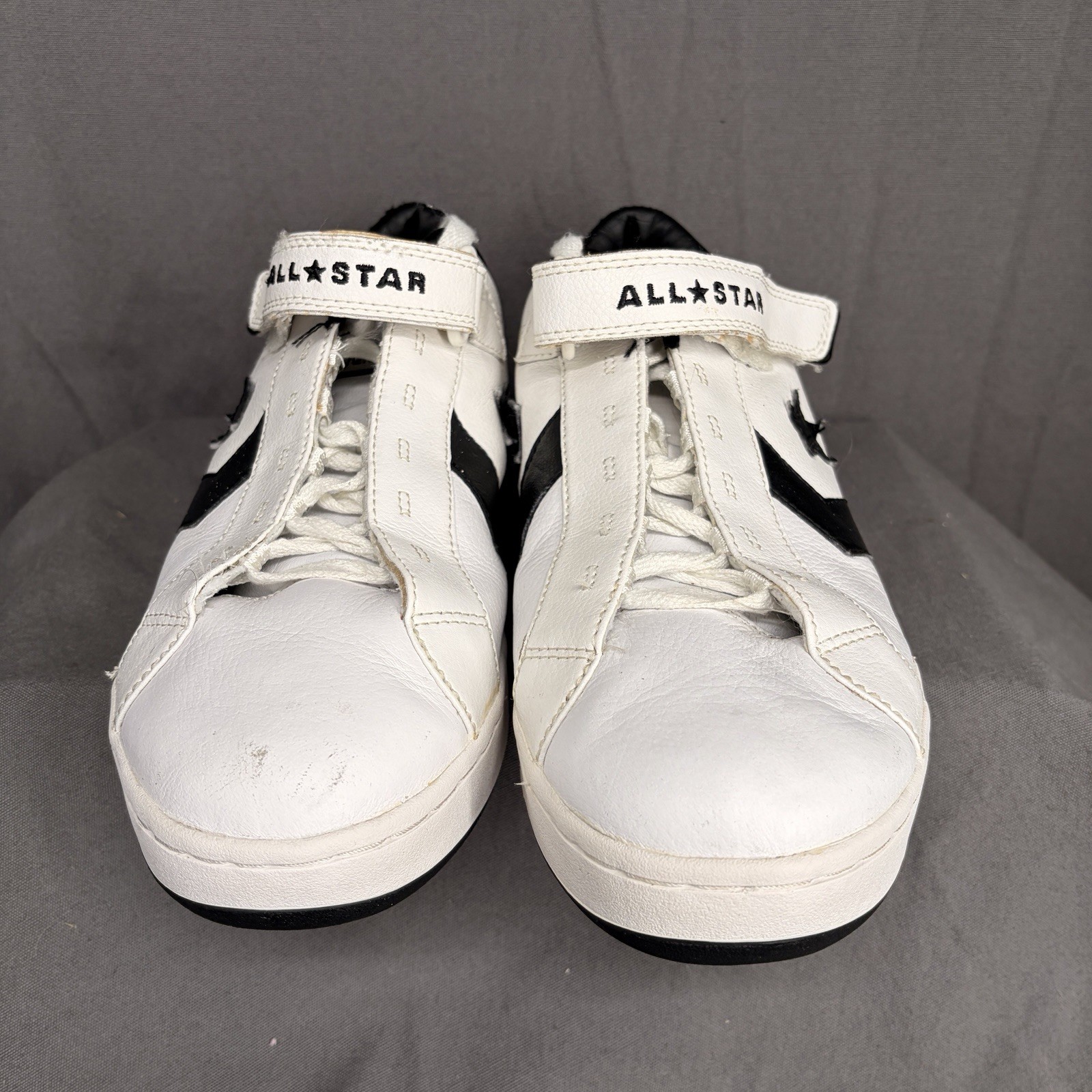 Converse All Star Low Strap Sneakers White Black Men’s 12 Leather thumbnail 4