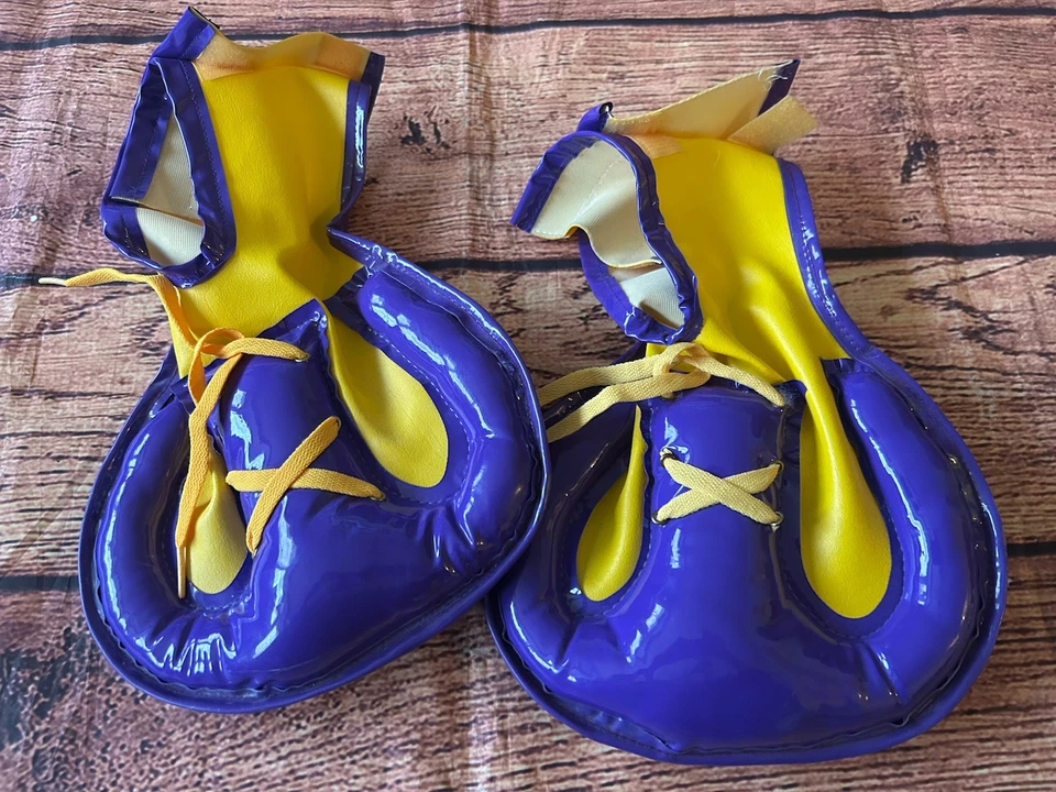 Zapatos de disfraz de payaso morado y amarillo Foto 4 de 4