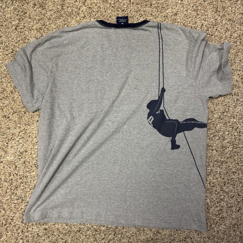 Polo Sport Ralph Lauren Trek Systems Rock Climbing Grappling Rappelling Shirt LG