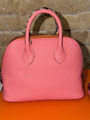 Hermes Pink Mini BOLIDE 1923 VERSO EVERCOLOR CALFSKIN In ROSE D'ETE