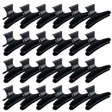 Hair Clips for Women - Large Butterfly Clamps 1 Count Pack of 24 , Black