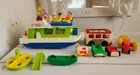 Vintage Fisher-Price Little People Lot Happy Family Boat, Cars, 19 Pieces