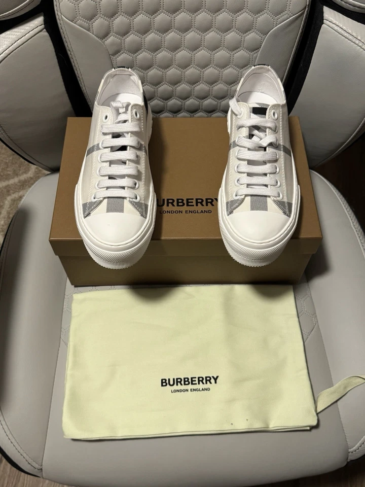 Zapatillas bajas BURBERRY Jack para mujer blancas/negras a cuadros nuevas con caja talla 38 Foto 4 de 4