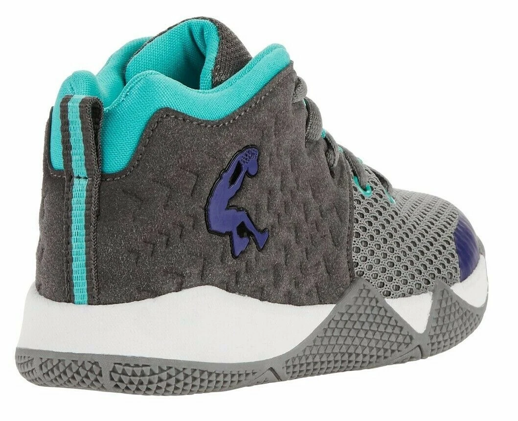 NEW BOYS SHAQ GRAY TEAL KNIT ATHLETIC CASUAL HIGH TOP SNEAKER