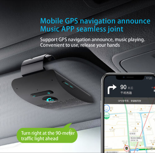 Bluetooth Handsfree Car Kit Sun Visor Wireless Speakerphone Multi-point Speaker - Zdjęcie 14 z 19