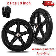 2Pcs 8 Inch Replacement Wheelchair Wheels For Walkers, Wear-Resistant, Anti-Slip