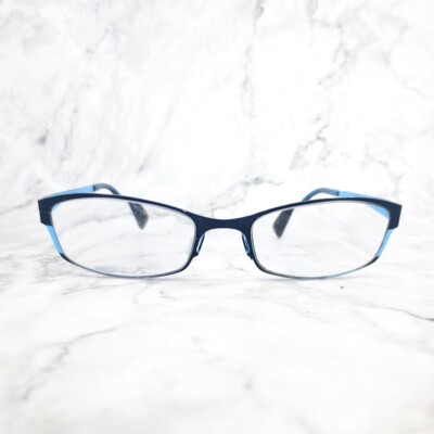 Zero G Sag Hardor Eyeglasses Navy Blue/Sky Blue Rectangle Frames 51-17-130