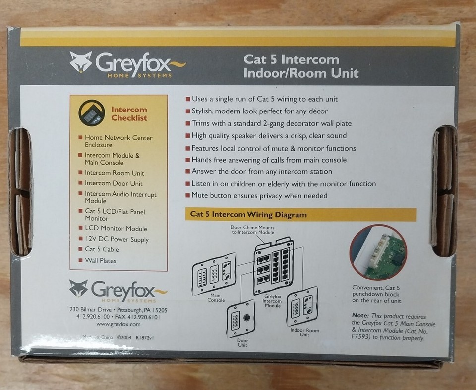 Greyfox F7637 Cat 5 Indoor Room Unit White Free Shipping eBay