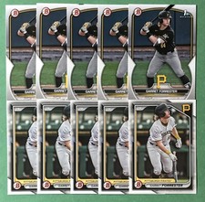 2023 Bowman Draft 2024 Garret Forrester (10) 1st Card Lot Pittsburgh Pirates RC