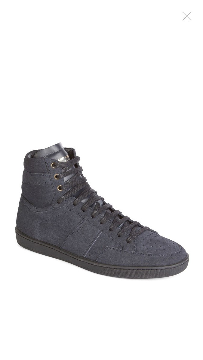 New Authentic YSL Saint Laurent Men Suede High Top Sneakers