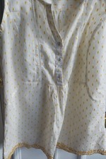 Fat Face embroidered top 8 yellow & ivory