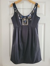 ALL SAINTS Womens Black Cocktail Mini Dress size Small sequin Event LBD Vintage