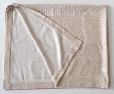 NEW CHANEL REVERSIBLE WOOL SILK BEIGE THROW BLANKET MADEMOISELLE COCO SILHOUETTE