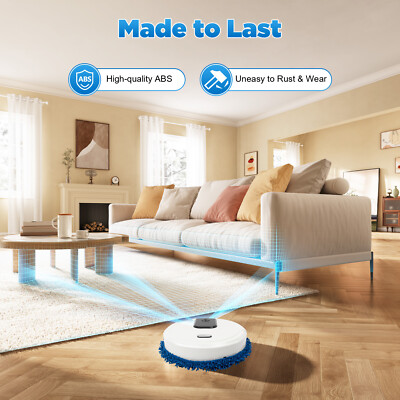 Electric Spin Mop Rechargeable for Floor Cleaning Hardwood Tile w/Water Sprayer