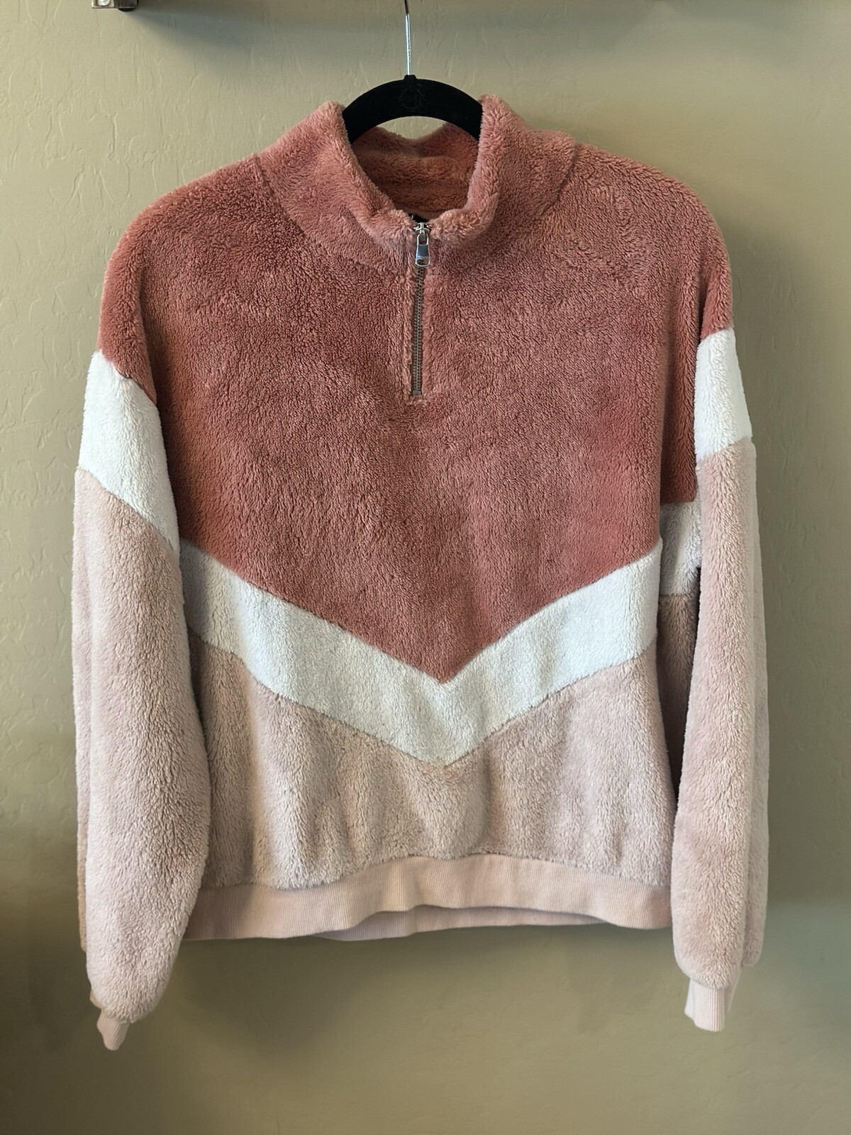 H&M Divided Sweater Womens Large Multicolor Long Sleeve 1/4 Zipper Pullover