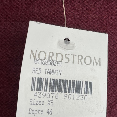 New Halogen Rib Knit Wool & Cashmere Cardigan In Red Tannin Size XS NWT - Picture 8 of 10