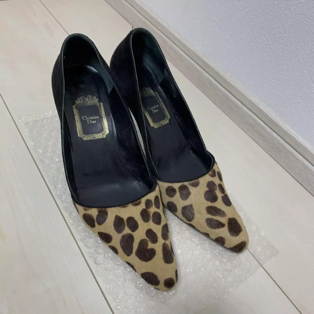 Escarpins Christian Dior talon léopard multicolore EU37/US7 49361c