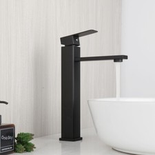 Black Bathroom Faucet Deck Mounted Vessel Sink Single Handle/Hole Mixer Tap