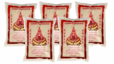 [ 5x 1kg ] ROYAL THAI Bruchreis mit Jasminduft Jasmin Broken Rice KV