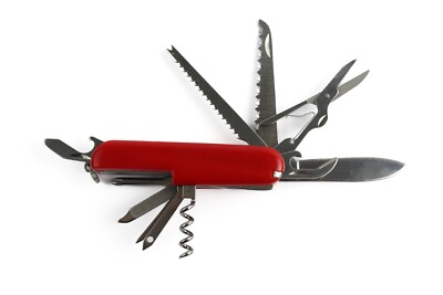 Mini Taschenmesser MEHRZWECK rot MIT CAMPING ZUBEHÖR - FR17
