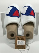 Champion Men's The Sleepover Cozy Fuzzy Bedroom Slippers Slides Size 8 White New