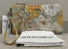 NEW Brahmin Melbourne DAISY Large Zip Wristlet Clutch DAFFODIL Yellow Floral NWT