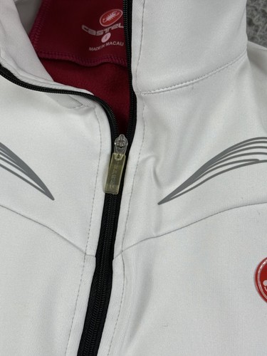 Castelli Jacket Womens S White Red Rosso Corsa Gore Windstopper Full Zip Cycling - Picture 9 of 18