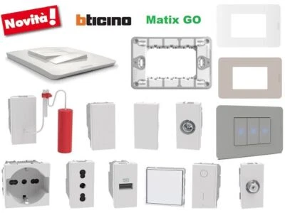 BTICINO MATIXGO BIANCA PRESA SCHUKO PULSANTE DEVIATORE USB NUOVA SERIE MATIX GO