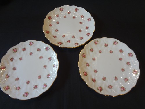 Aynsley English China Rosedale - 3 platos de pan - rosas rosadas Hathaway - Imagen 2 de 4