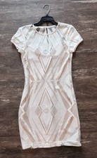 Vtg Ivory Dress Women’s B. Darlin Size 7/8 Made USA Little Beige Nude Cocktail